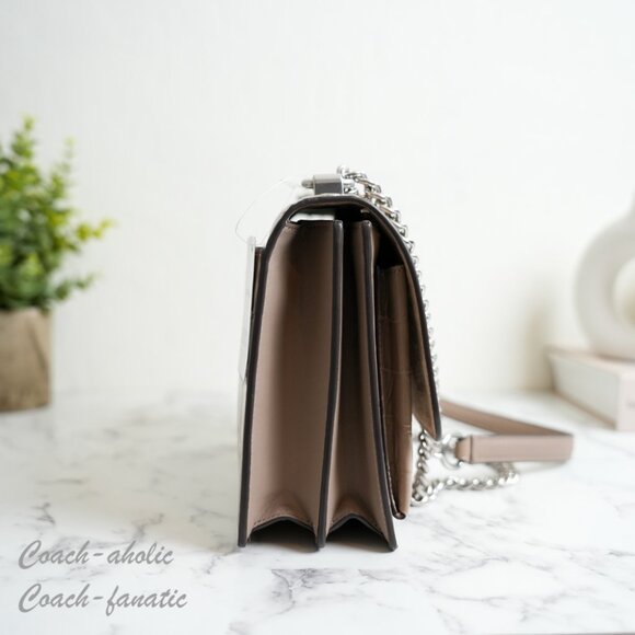 NWT Coach CC840 Klare Crossbody Bag Crocodile-embossed Leather Silver /Stone - Picture 3 of 10